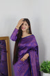 Load image into Gallery viewer, Angelic Royal Blue Soft Banarasi Silk Saree With Lovely Blouse Piece ClothsVilla
