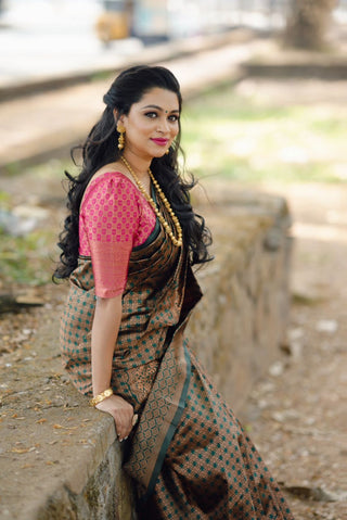 Excellent Green Soft Silk Saree With Ideal Blouse Piece ClothsVilla