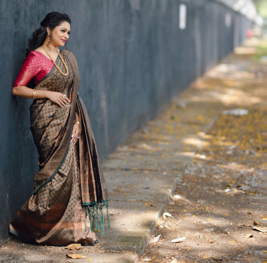 Excellent Green Soft Silk Saree With Ideal Blouse Piece ClothsVilla