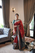 Load image into Gallery viewer, Dalliance Maroon Soft Banarasi Silk Saree With Moiety Blouse Piece ClothsVilla