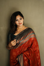 Load image into Gallery viewer, Prettiest Maroon Soft Banarasi Silk Saree With Hypnotic Blouse Piece ClothsVilla
