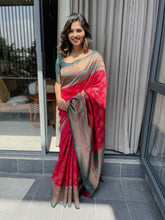 Load image into Gallery viewer, Prettiest Maroon Soft Banarasi Silk Saree With Hypnotic Blouse Piece ClothsVilla