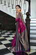 Load image into Gallery viewer, Snappy Purple Soft Banarasi Silk Saree With Magnetic Blouse Piece ClothsVilla