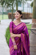 Load image into Gallery viewer, Tremendous Purple Soft Banarasi Silk Saree With Sizzling Blouse Piece ClothsVilla