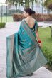 Load image into Gallery viewer, Luxuriant Rama Soft Banarasi Silk Saree With Alluring Blouse Piece ClothsVilla