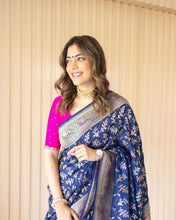 Load image into Gallery viewer, Lovely Blue Soft Banarasi Silk Saree With Beautiful Blouse Piece ClothsVilla