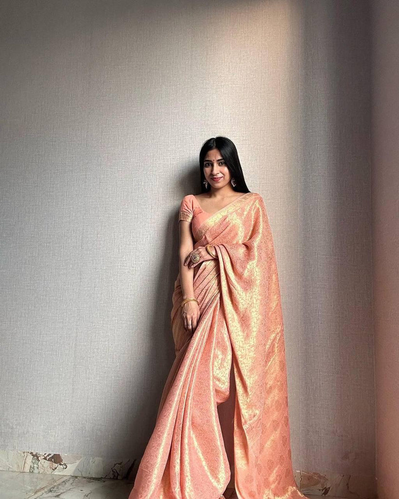 Unique Baby Pink  Soft Silk Saree With Staring Blouse Piece ClothsVilla