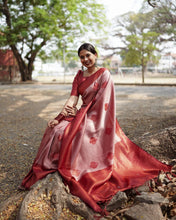 Load image into Gallery viewer, Exuberant Pink Soft Silk Saree With Panoply Blouse Piece ClothsVilla