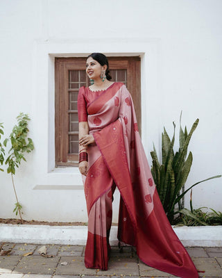 Exuberant Pink Soft Silk Saree With Panoply Blouse Piece ClothsVilla