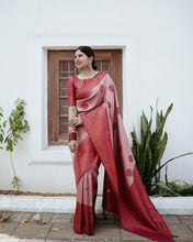 Load image into Gallery viewer, Exuberant Pink Soft Silk Saree With Panoply Blouse Piece ClothsVilla
