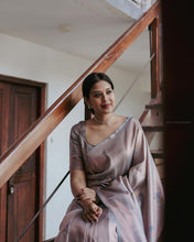 Load image into Gallery viewer, Desirable Grey Soft Silk Saree With Panoply Blouse Piece ClothsVilla