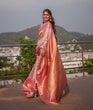 Load image into Gallery viewer, Denouement Pink Soft Banarasi Silk Saree With Impressive Blouse Piece ClothsVilla