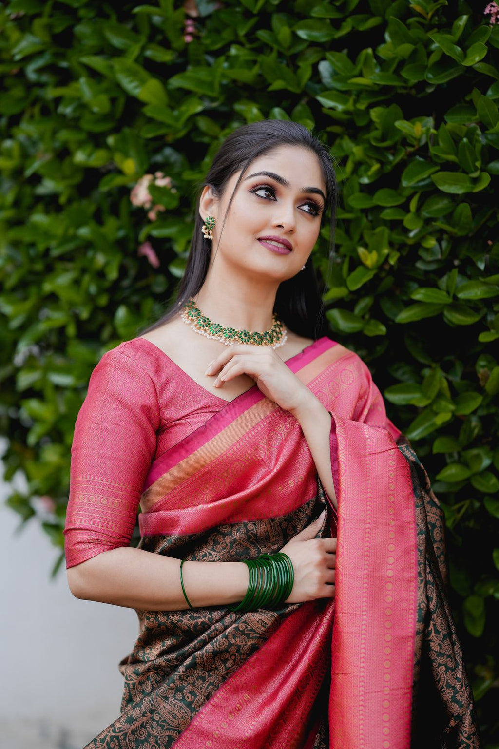 Fragrant Green Soft Banarasi Silk Saree With Artistic Blouse Piece ClothsVilla