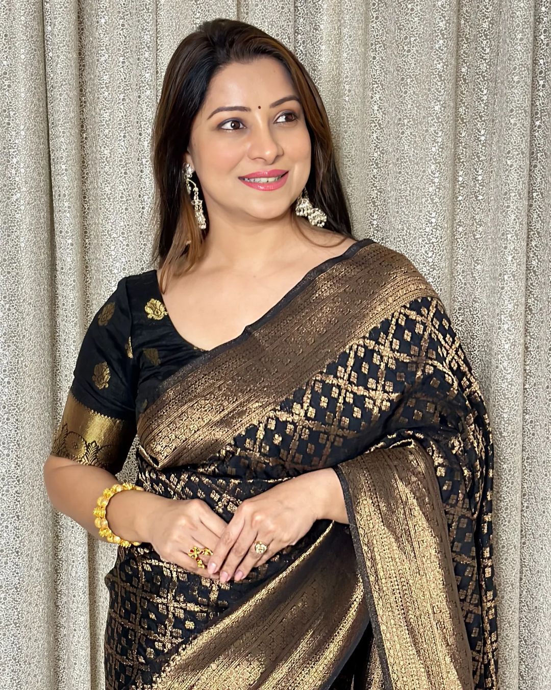 Magnificat Black Soft Banarasi Silk Saree With Prodigal Blouse Piece ClothsVilla