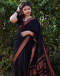 Load image into Gallery viewer, Proficient Black Soft Banarasi Silk Saree With Tremendous louse Piece ClothsVilla