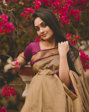 Load image into Gallery viewer, Sophisticated Dark Beige Soft Banarasi Silk Saree With Energetic Blouse Piece ClothsVilla