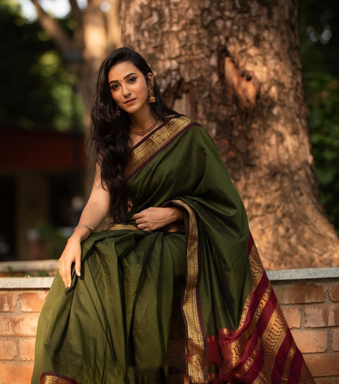 Elaborate Green Soft Banarasi Silk Saree With Proficient Blouse Piece ClothsVilla