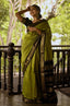 Glittering Mehndi Soft Banarasi Silk Saree With Unequalled Blouse Piece ClothsVilla
