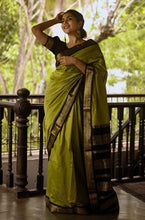 Load image into Gallery viewer, Glittering Mehndi Soft Banarasi Silk Saree With Unequalled Blouse Piece ClothsVilla
