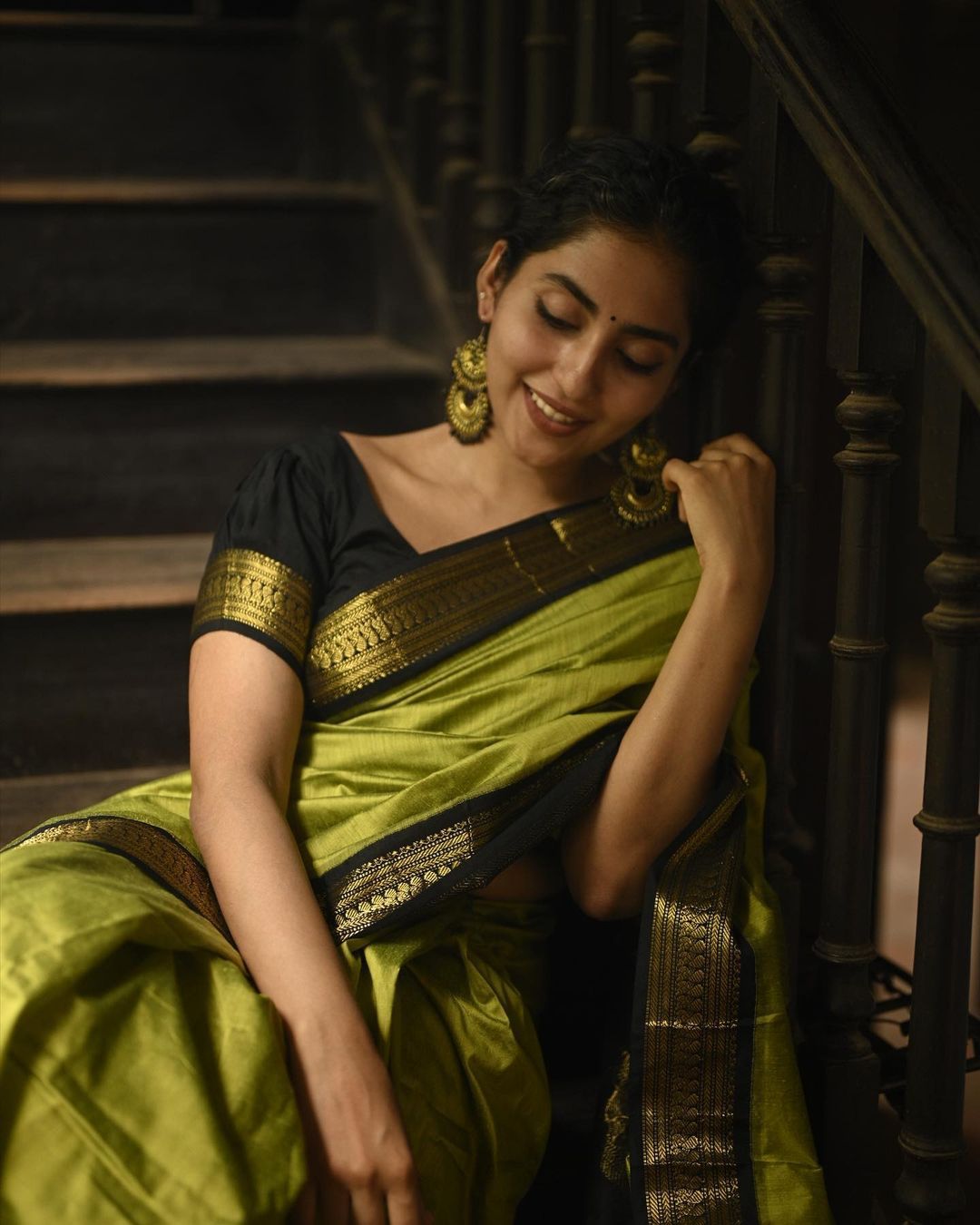 Glittering Mehndi Soft Banarasi Silk Saree With Unequalled Blouse Piece ClothsVilla