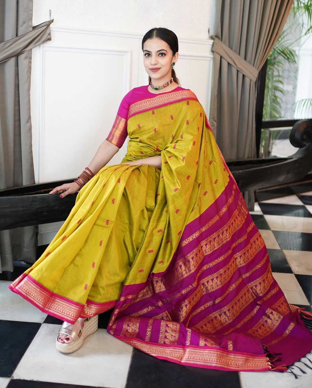 Marvellous Mustard Soft Banarasi Silk Saree With Precious Blouse Piece ClothsVilla