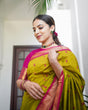 Load image into Gallery viewer, Marvellous Mustard Soft Banarasi Silk Saree With Precious Blouse Piece ClothsVilla