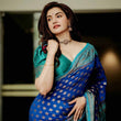 Load image into Gallery viewer, Delightful Blue Soft Banarasi Silk Saree With Prettiest Blouse Piece ClothsVilla