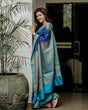 Load image into Gallery viewer, Delightful Blue Soft Banarasi Silk Saree With Prettiest Blouse Piece ClothsVilla