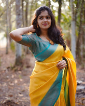 Load image into Gallery viewer, Inspiring Yellow Soft Silk Saree With Fairytale Blouse Piece ClothsVilla