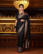 Load image into Gallery viewer, A dreamy Black Soft Banarasi silk saree With Lissome Blouse Piece ClothsVilla