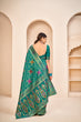 Load image into Gallery viewer, Amazing Banarasi Silk Fabric Teal Green Color Silk Weave Saree ClothsVilla