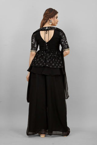 Amazing Sequence Work Black Color Sharara Suit Clothsvilla