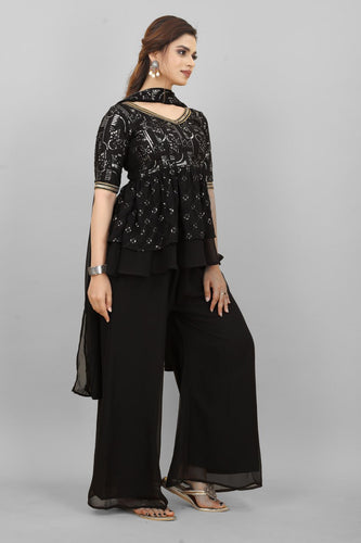 Amazing Sequence Work Black Color Sharara Suit Clothsvilla