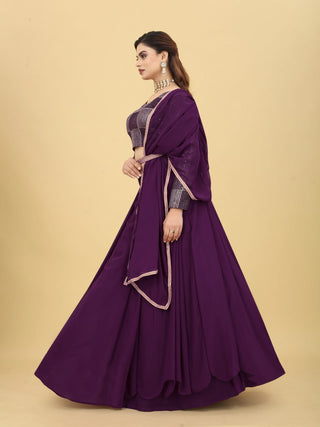 Amazing Wine Color Ruffle Style Lehenga Choli Clothsvilla