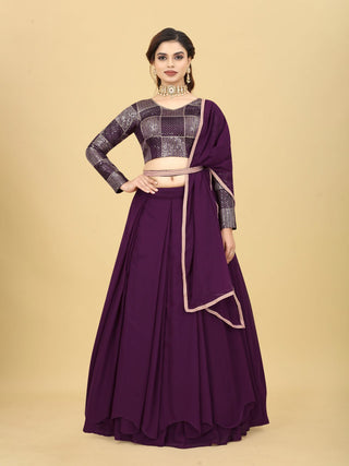 Amazing Wine Color Ruffle Style Lehenga Choli Clothsvilla