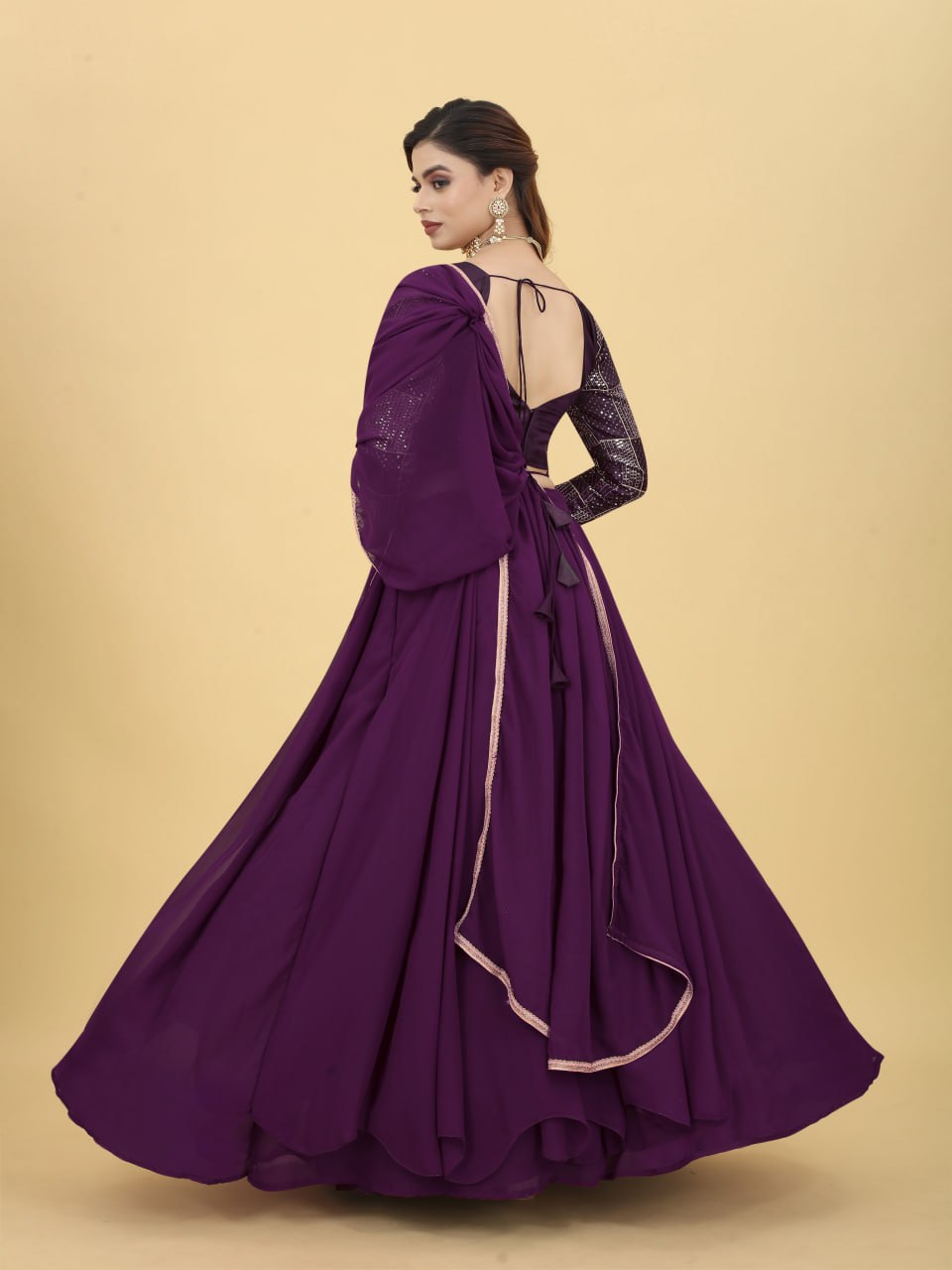 Amazing Wine Color Ruffle Style Lehenga Choli Clothsvilla