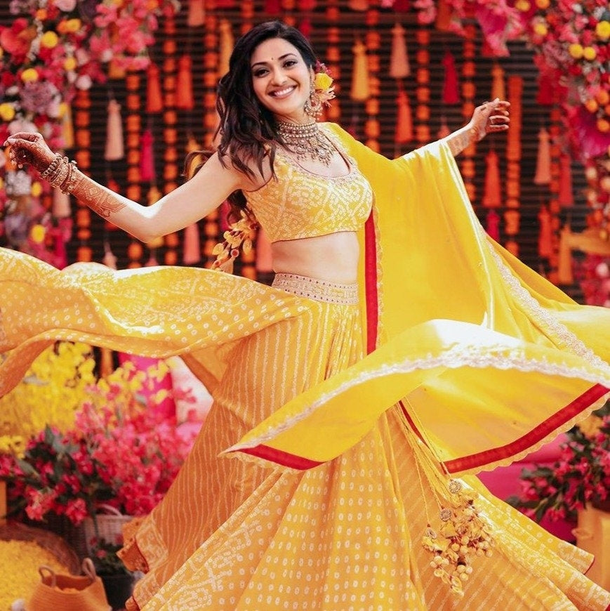Amazing Yellow Lehenga Choli in Art Silk For Haldi Look Clothsvilla