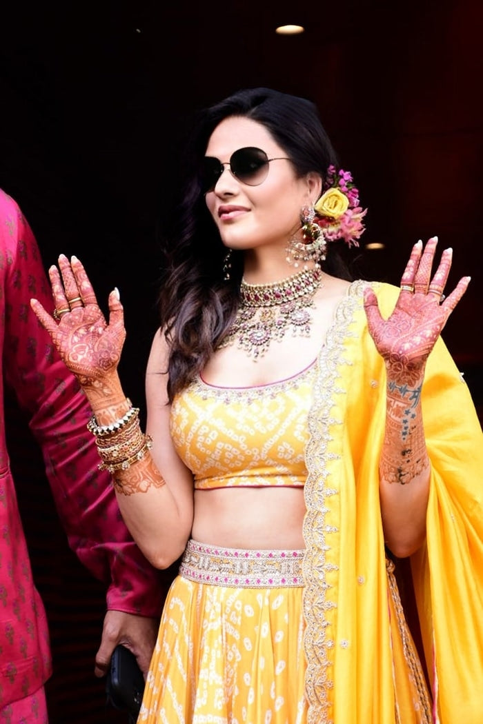 Amazing Yellow Lehenga Choli in Art Silk For Haldi Look Clothsvilla