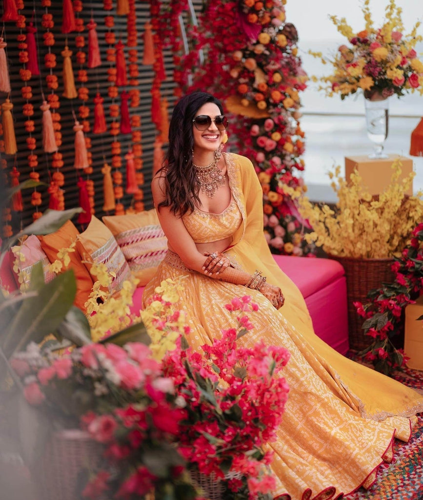 Ethnic Yellow Colour Heavy Embroidered Wedding Looks Lehenga Choli - KSM  PRINTS - 4159693