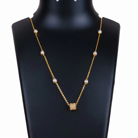 American Diamond Finished Gold plated Brass Pendant ClothsVilla Main image