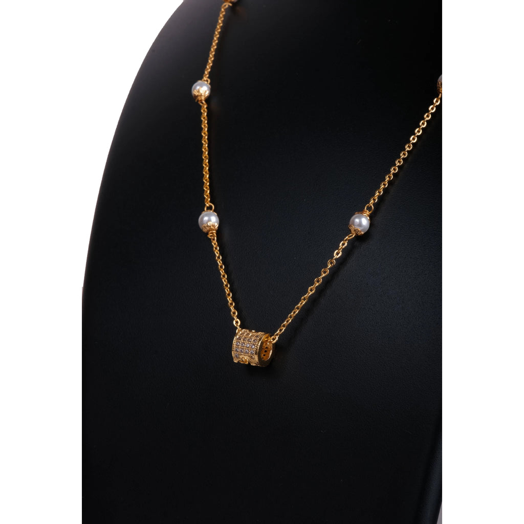 American Diamond Finished Gold plated Brass Pendant ClothsVilla