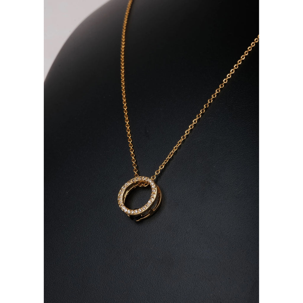 American Dimond Pendent With Chain Collection Gold-plated Diamond Brass Pendant ClothsVilla