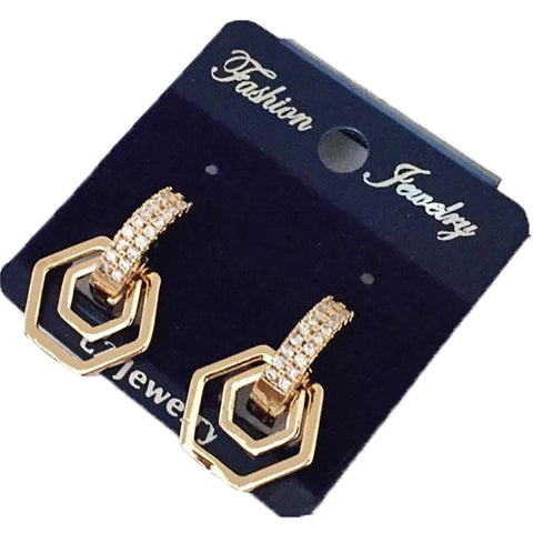American Octa shape Diamond Bali Earrings Diamond Brass Hoop Earring ClothsVilla Main image