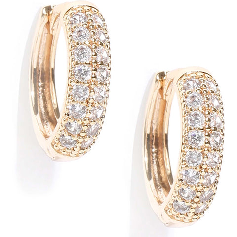 American Diamond Bali Earrings Diamond Brass Hoop Earring ClothsVilla Main image