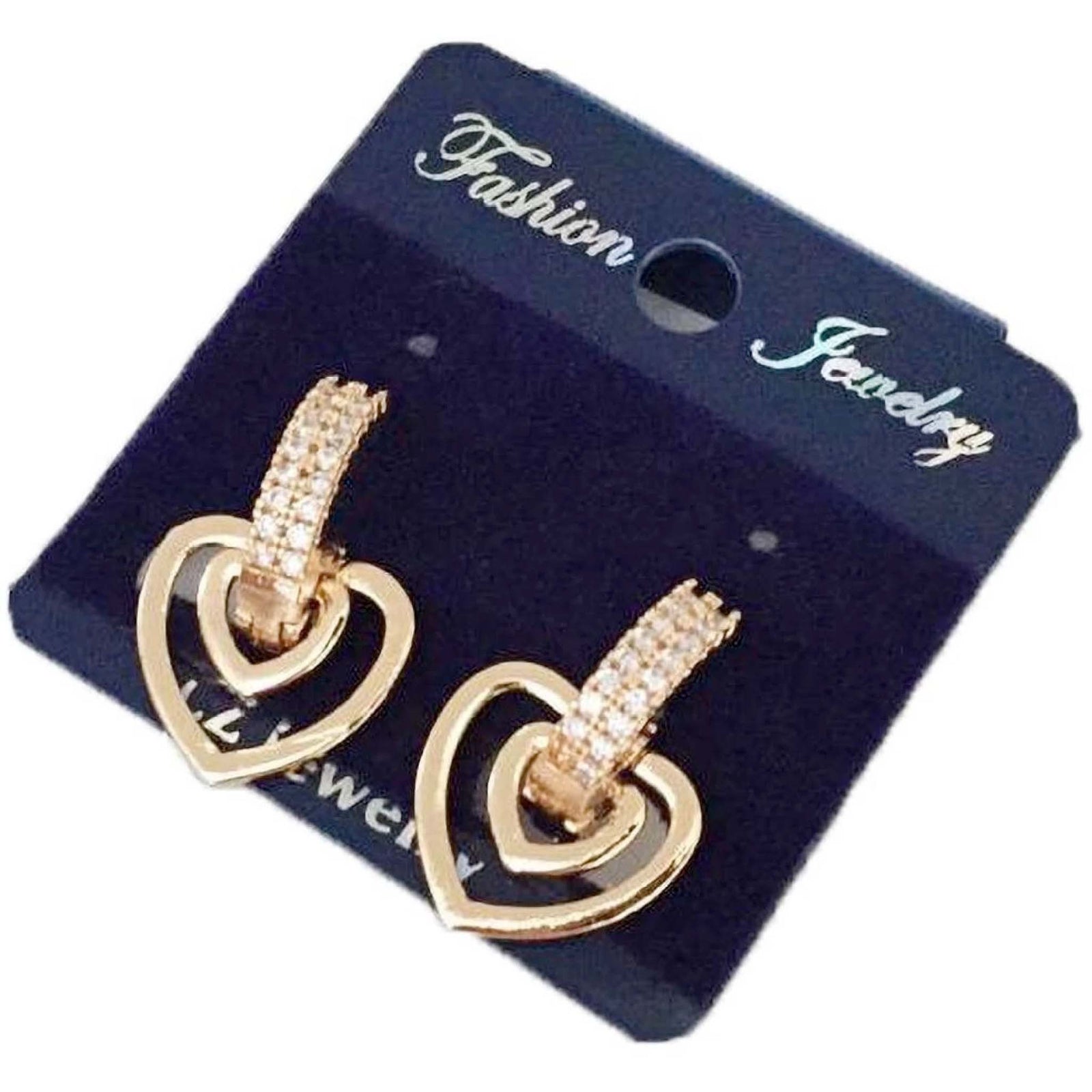 American Heart shape Diamond Bali Earrings Diamond Brass Hoop Earring ClothsVilla