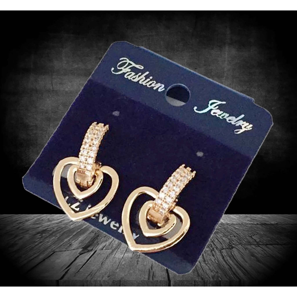 American Heart shape Diamond Bali Earrings Diamond Brass Hoop Earring ClothsVilla