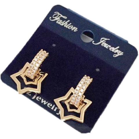 American Star shape Diamond Bali Earrings Diamond Brass Hoop Earring ClothsVilla Main image