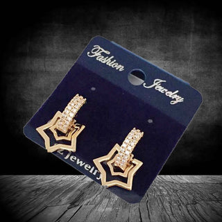 American Star shape Diamond Bali Earrings Diamond Brass Hoop Earring ClothsVilla
