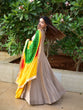 Load image into Gallery viewer, Chiku Color Chinon Anarkali Gown With Bandhani Dupatta Clothsvilla