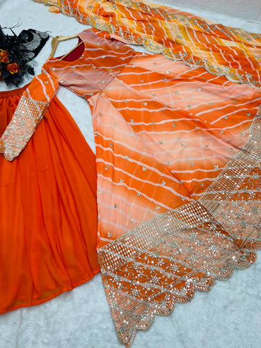 Anarkali Gown in Faux Georgette with Embroidery Sequence Work ClothsVilla